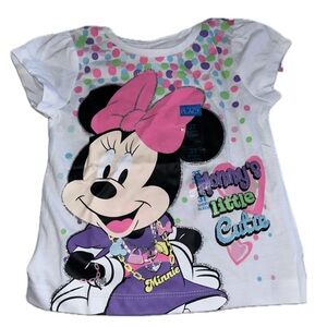 Disney Minnie Mouse Kids T-Shirt - White and Pink